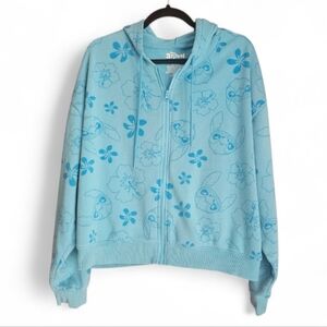 Disney Lilo & Stitch All Over Print Hibiscus Floral Zip-Up Hoodie
